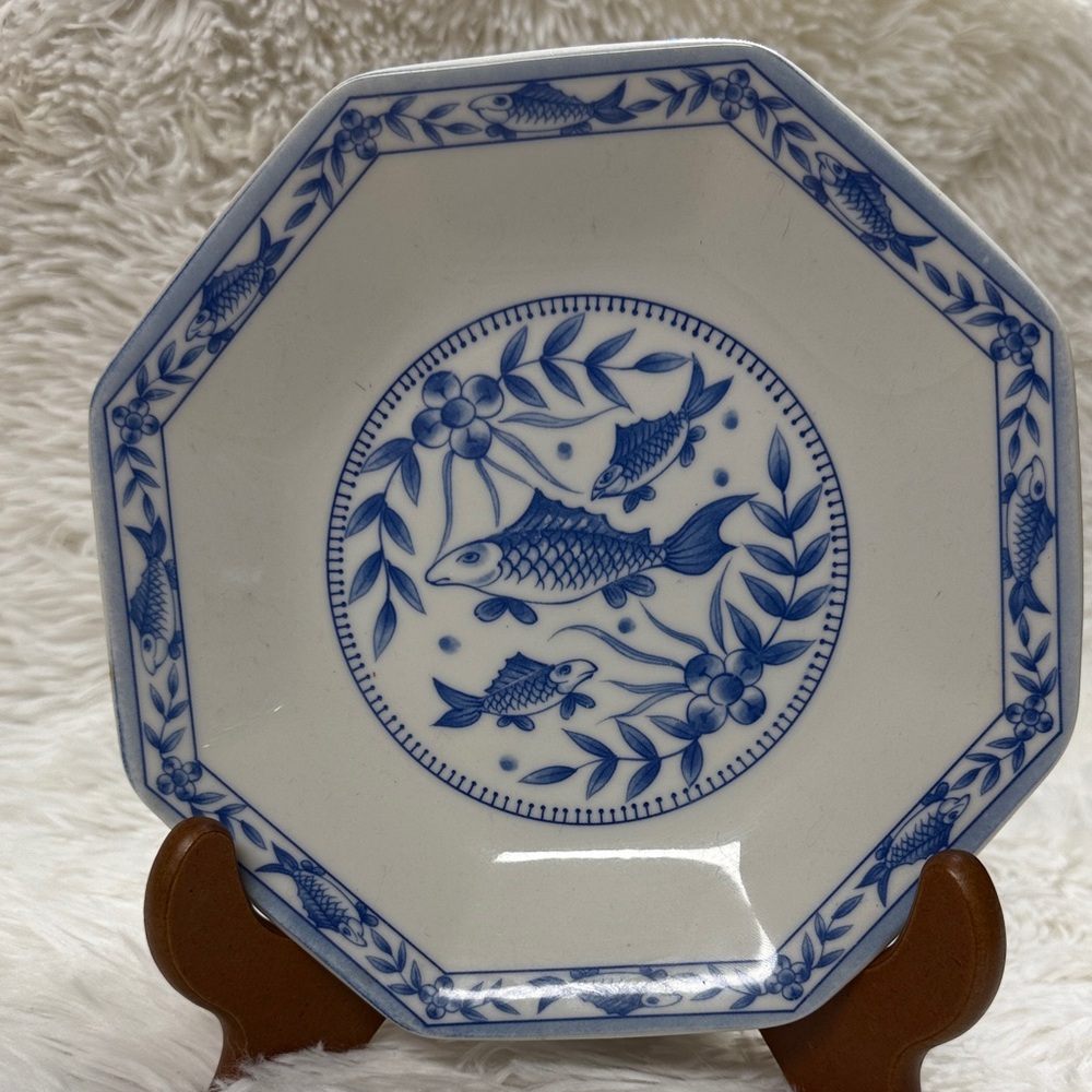 Blue and White Ceramic Plate